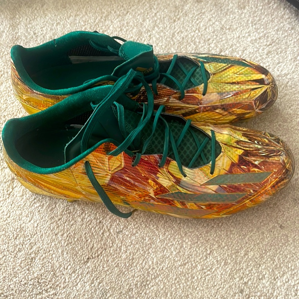 Adidas Adizero 5-Star 5.0 Low Football Cleats Metallic Gold/Green